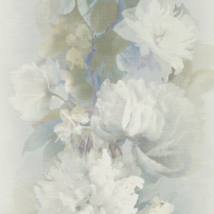 Шпалери Erismann Aurora 12243-08 півонії на полотні біло-сині