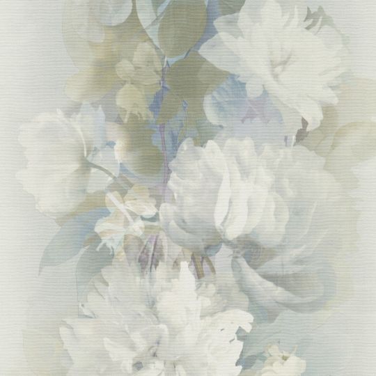 Шпалери Erismann Aurora 12243-08 півонії на полотні біло-сині