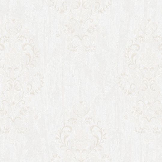 Шпалери гарячого тиснення DUKA Eftelia 260003-1 бежеві гобелени на білому з сірим