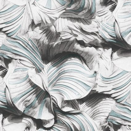 Шпалери DUKA CAVE 27113-3 3D листя сіро-блакитне
