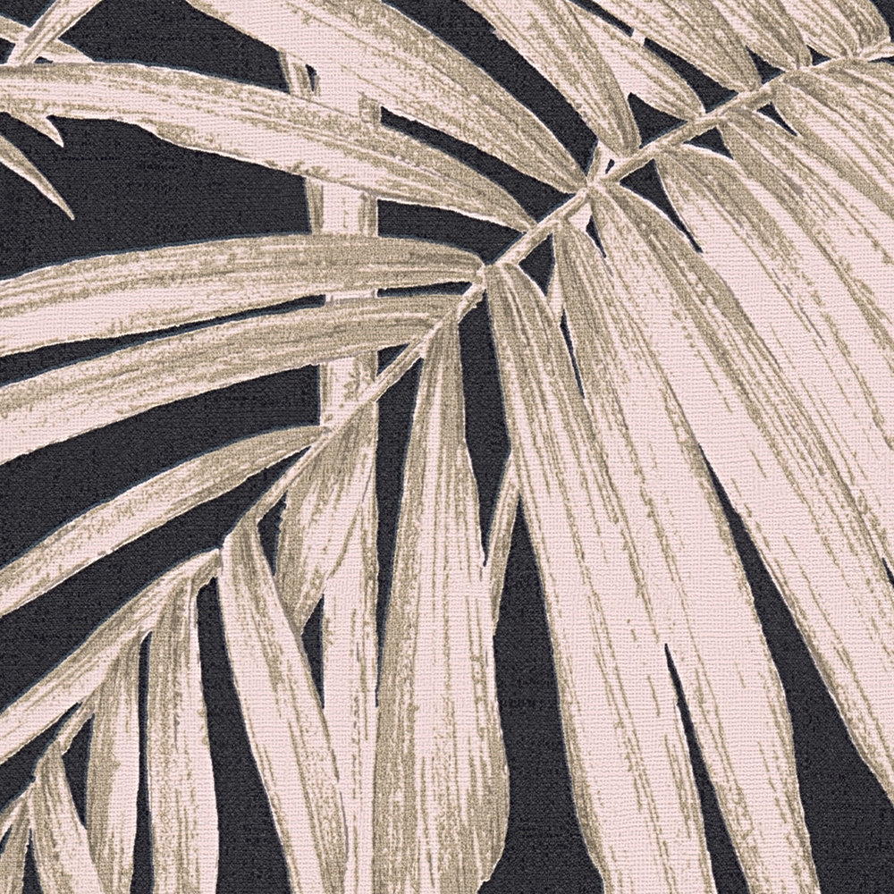 Шпалери AS Creation Metropolitan  36919-1 бежеві пальми на чорному 0,53 х 10,05 м