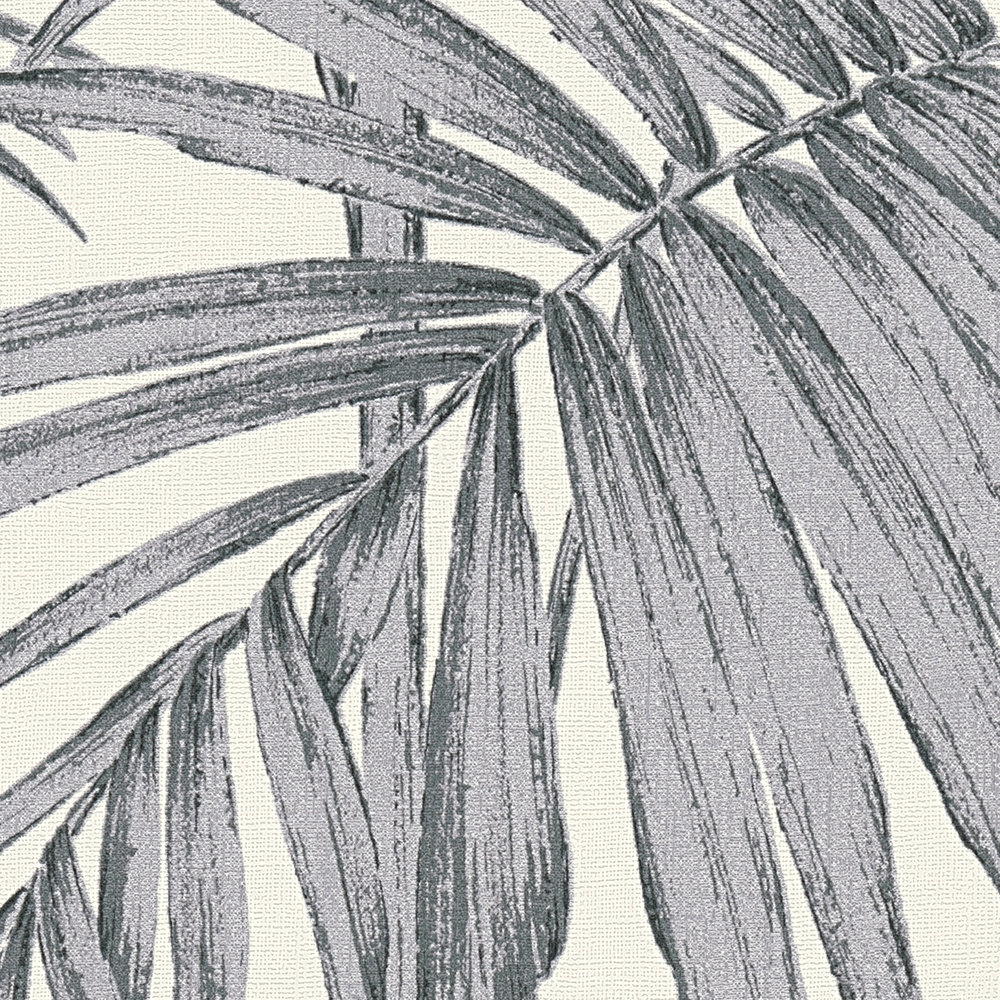 Обои AS Creation Metropolitan  36919-2 серые пальмы на белом 0,53 х 10,05 м