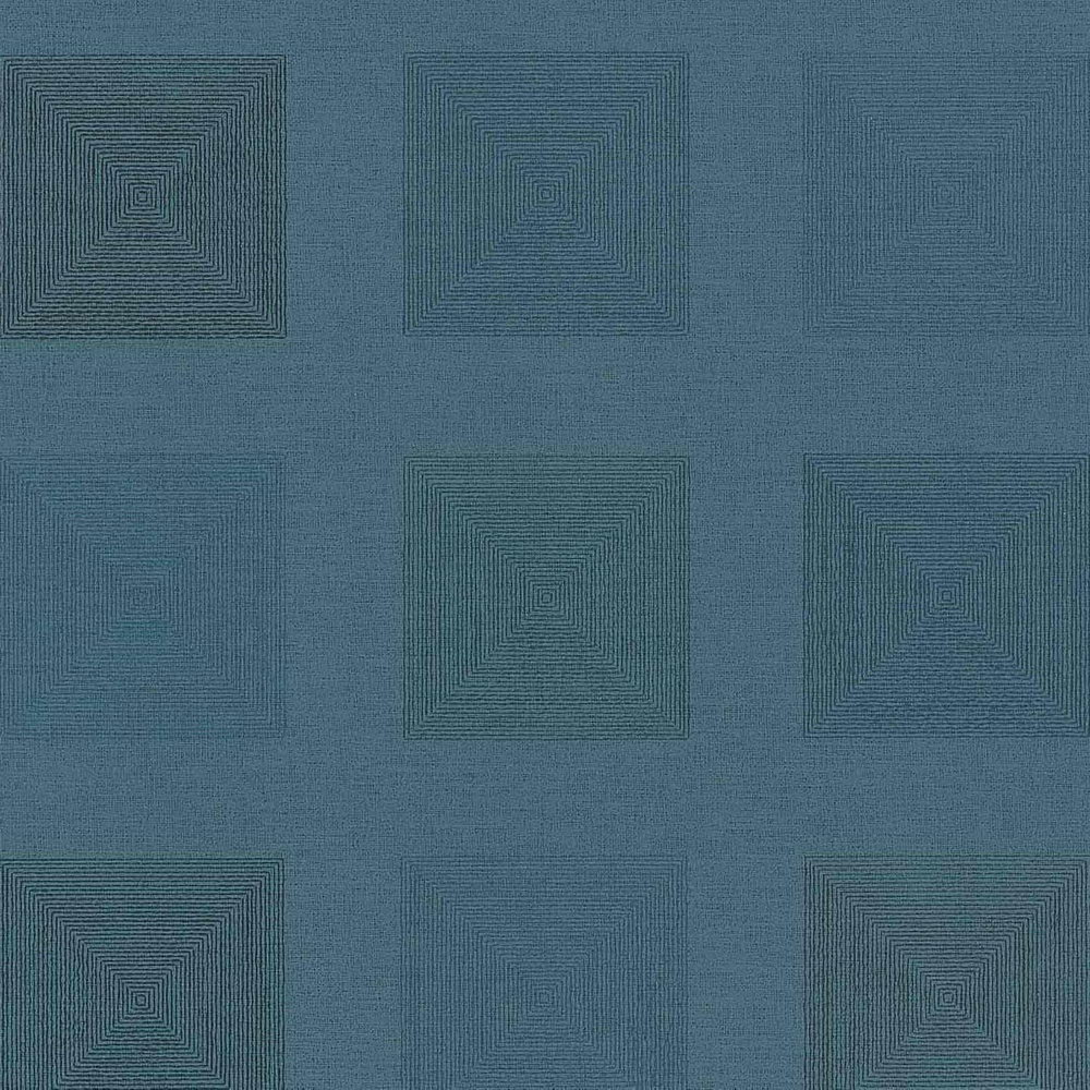 Шпалери AS Creation Origin Ethno 37172-1 сині квадрати 0,53 х 10,05 м