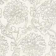 Шпалери AS Creation Asian Fusion 37470-2 з квітковим азіатським орнаментом біло-сірі