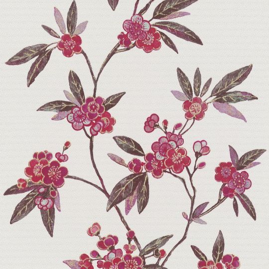 Шпалери AS Creation Asian Fusion 37472-3 квіткові в азіатському стилі червоно-білі