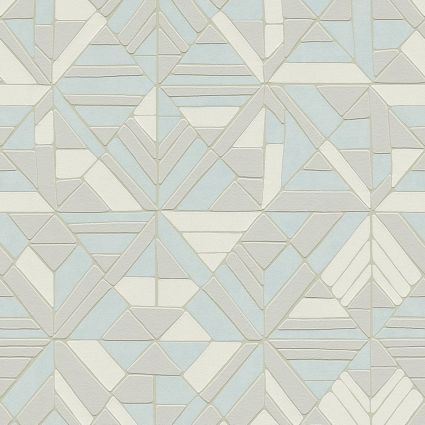 Шпалери AS Creation Pop Style 37481-3 мозаїка сіро-блакитна
