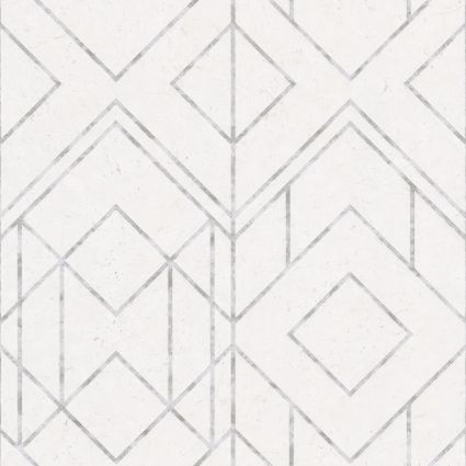 Шпалери AS Creation Metropolitan 2 37869-1 етно орнамент біло-сірий