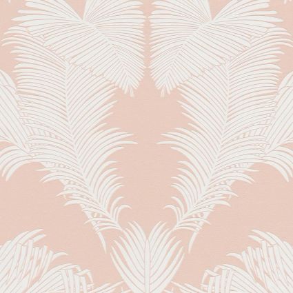 Шпалери AS Creation Trendwall 2 37959-6 біле пальмове листя арт деко на рожевому