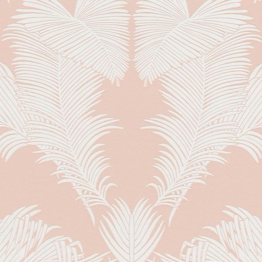 Обои AS Creation Trendwall 2 37959-6 белые пальмовые листья арт деко на розовом