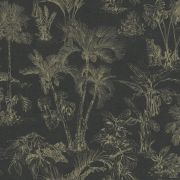 Шпалери AS Creation Cuba Natural 38021-5 з пальмами та ягуарами бронзово-чорні