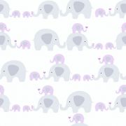 Шпалери AS Creation Little Love 38113-2 сіро-рожеві слоники