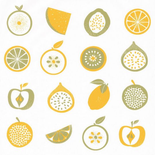 Шпалери Caselio Au Bistrot d'Alice BIS100647062 фрукти лимонно-оливкові