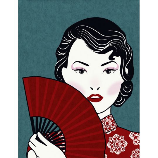 Панно AS Creation Asian Fusion DD118782 японська красуня з віялом 200x260 см