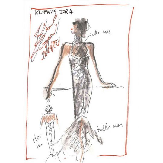Панно AS Creation Karl Lagerfeld DD120246 эскиз коктельное платье
