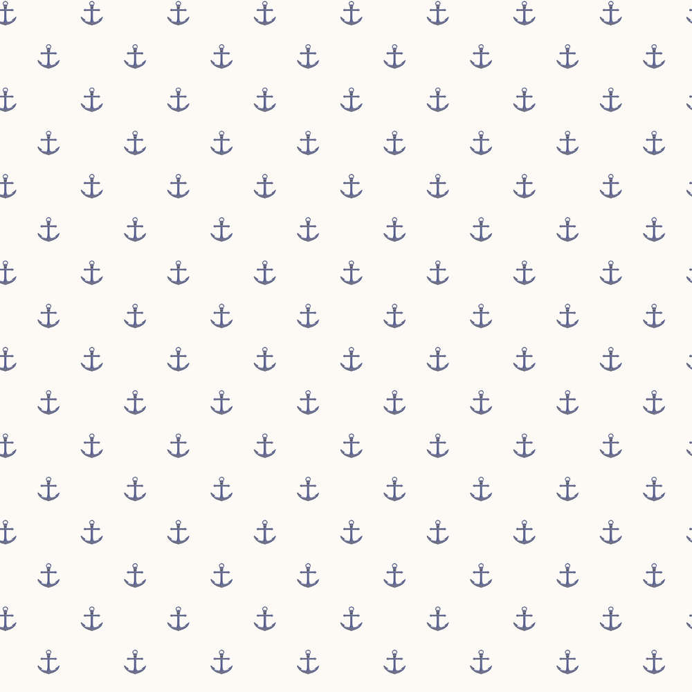Шпалери Galerie Deauville 2 G23353 якоря сині на білому тлі