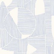 Обои Casadeco Gallery GLRY86126320 абстрактная графика сине-белая