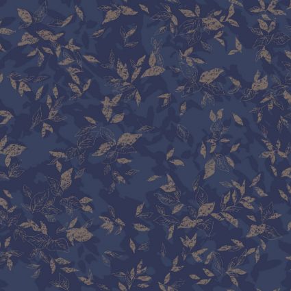 Шпалери Casadeco Jardins suspendus JDSP85206501 листочки на темно-синьому