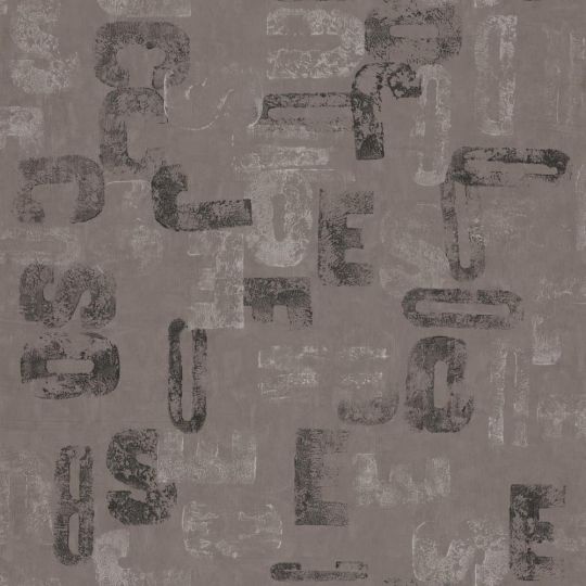 Шпалери Caselio Loft LOF67339093 букви на темно-коричневому