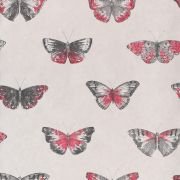 Шпалери Caselio Street Art SRE68214003 метелики сіро-рожеві