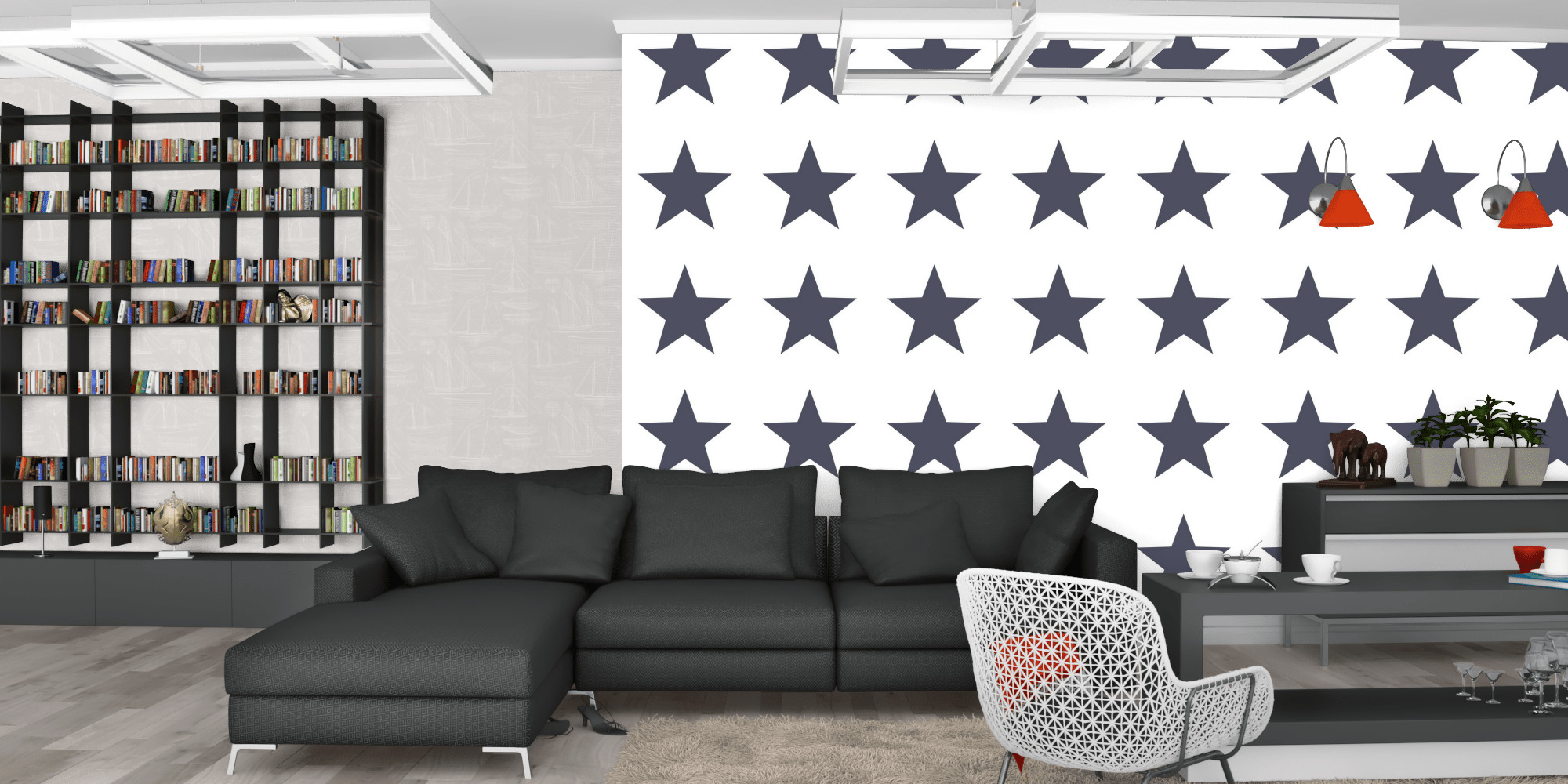 Гостиная темная модерн