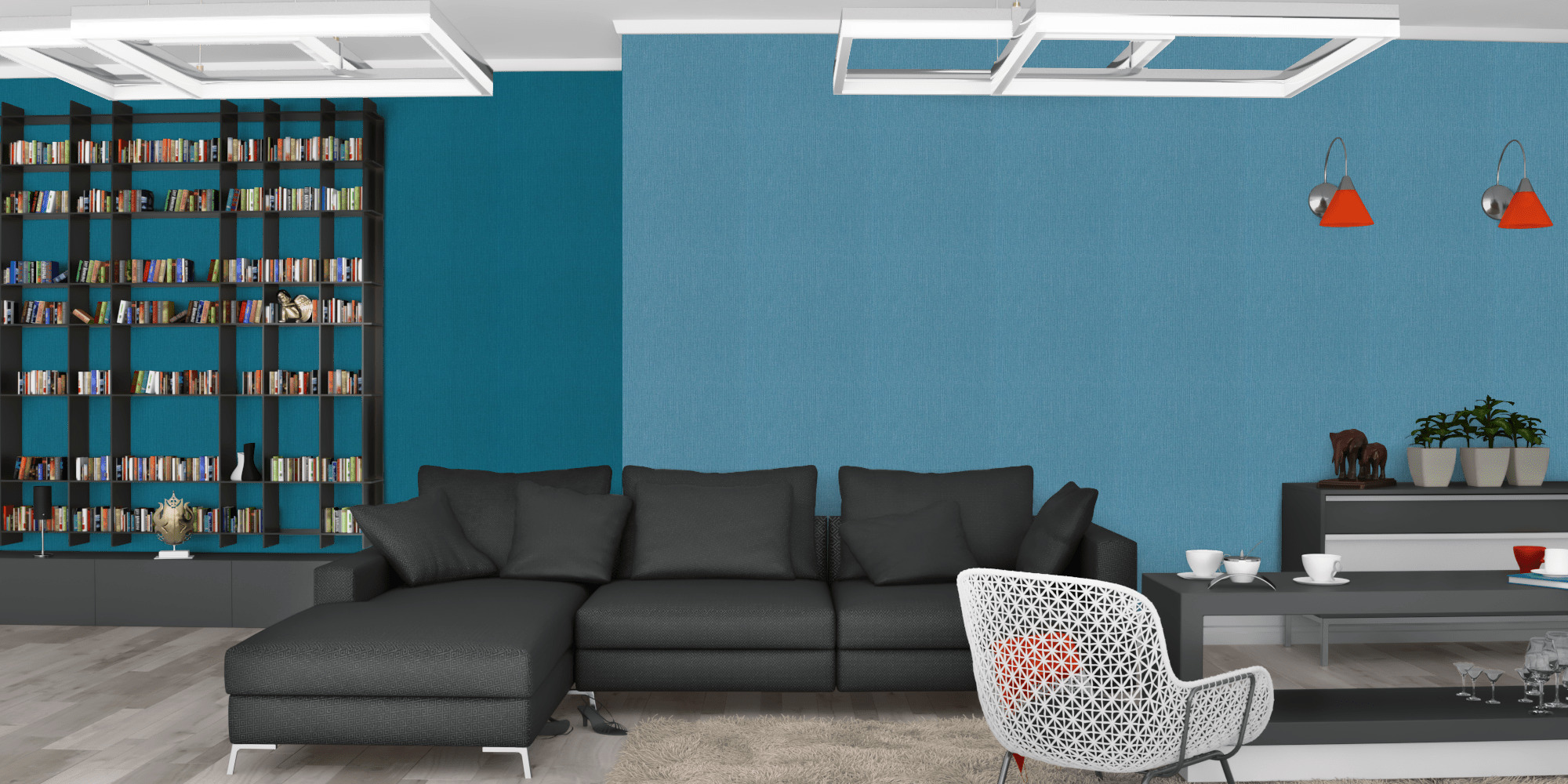 Гостиная темная модерн