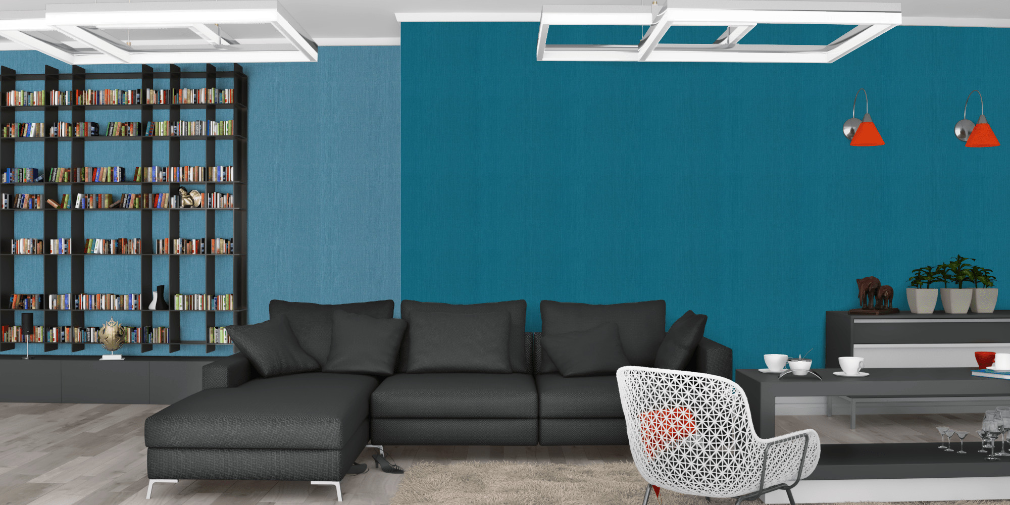 Гостиная темная модерн