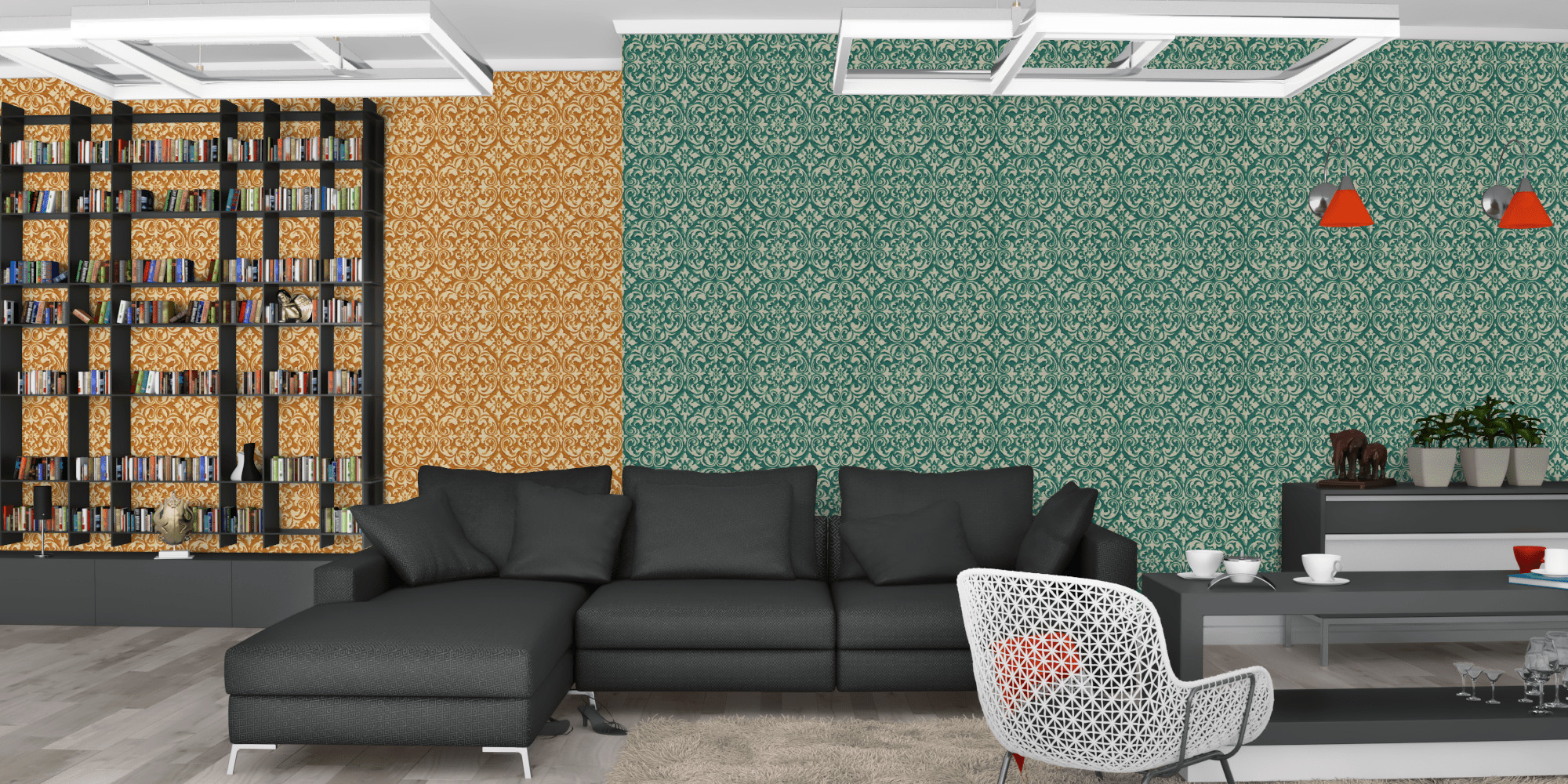 Вітальня темна модерн