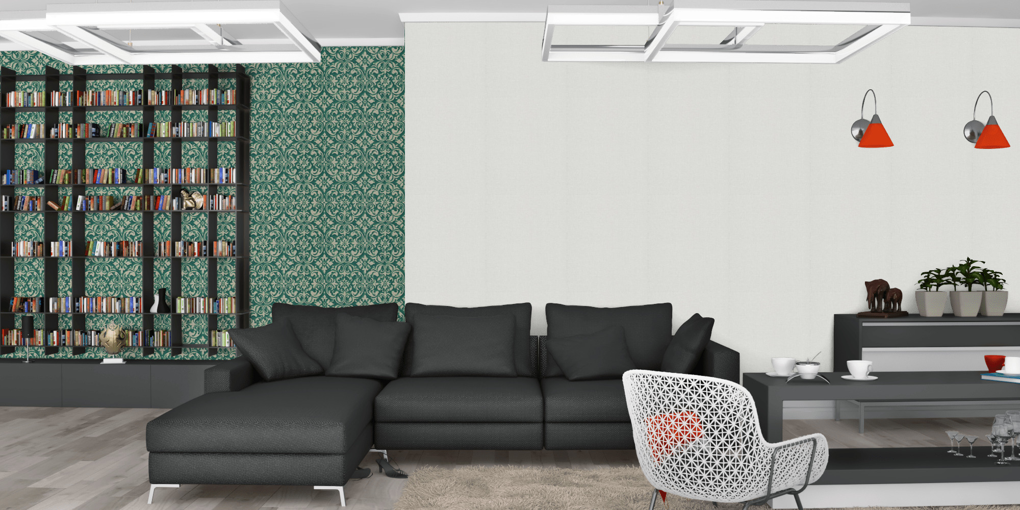 Вітальня темна модерн