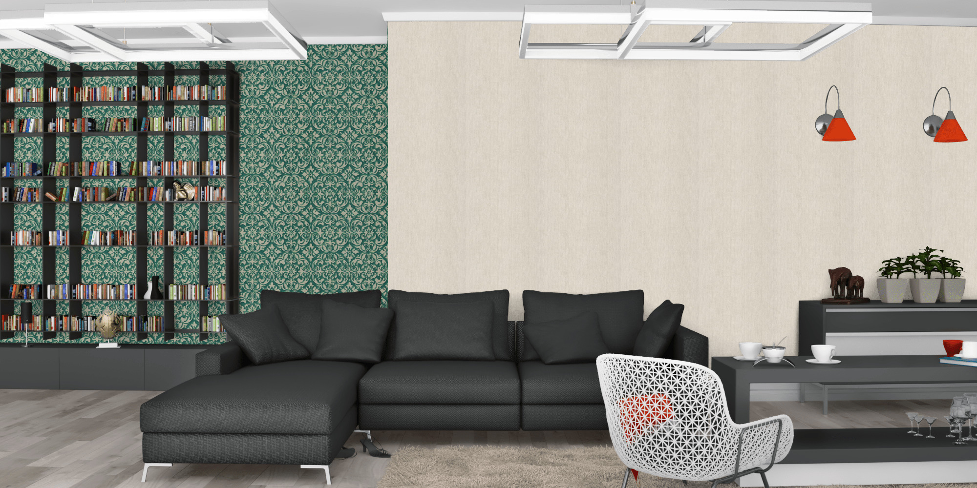 Вітальня темна модерн