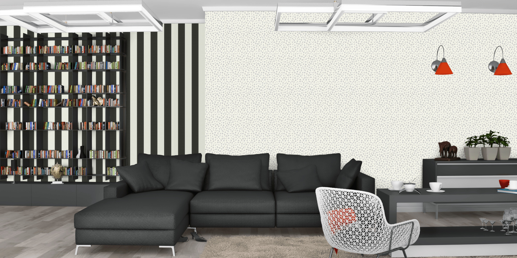 Гостиная темная модерн