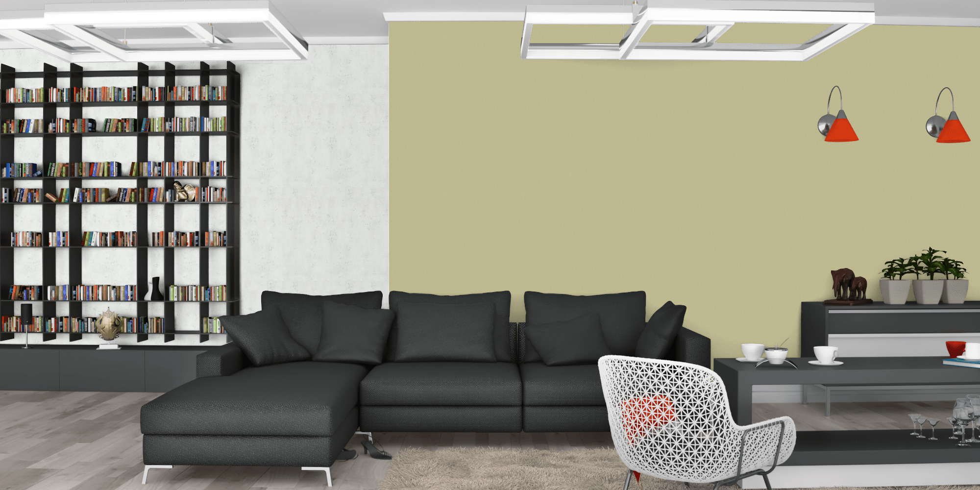 Вітальня темна модерн