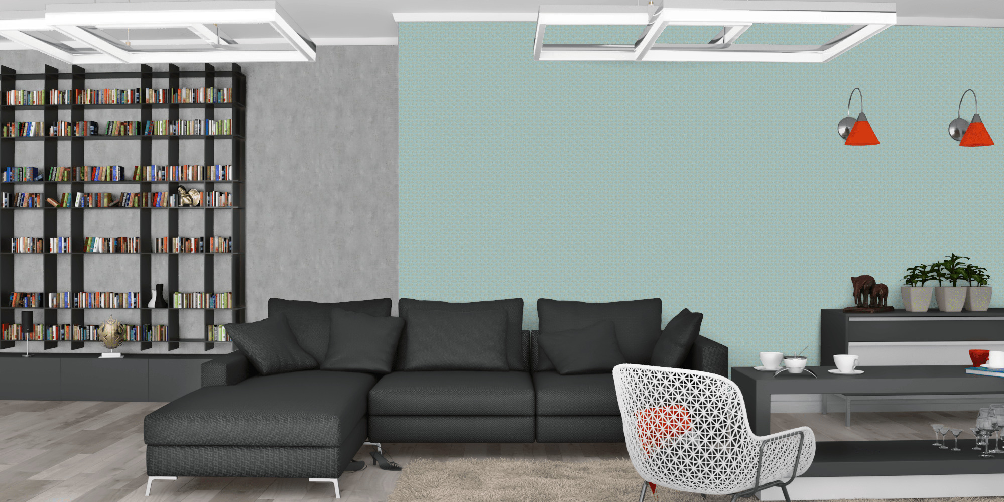 Гостиная темная модерн