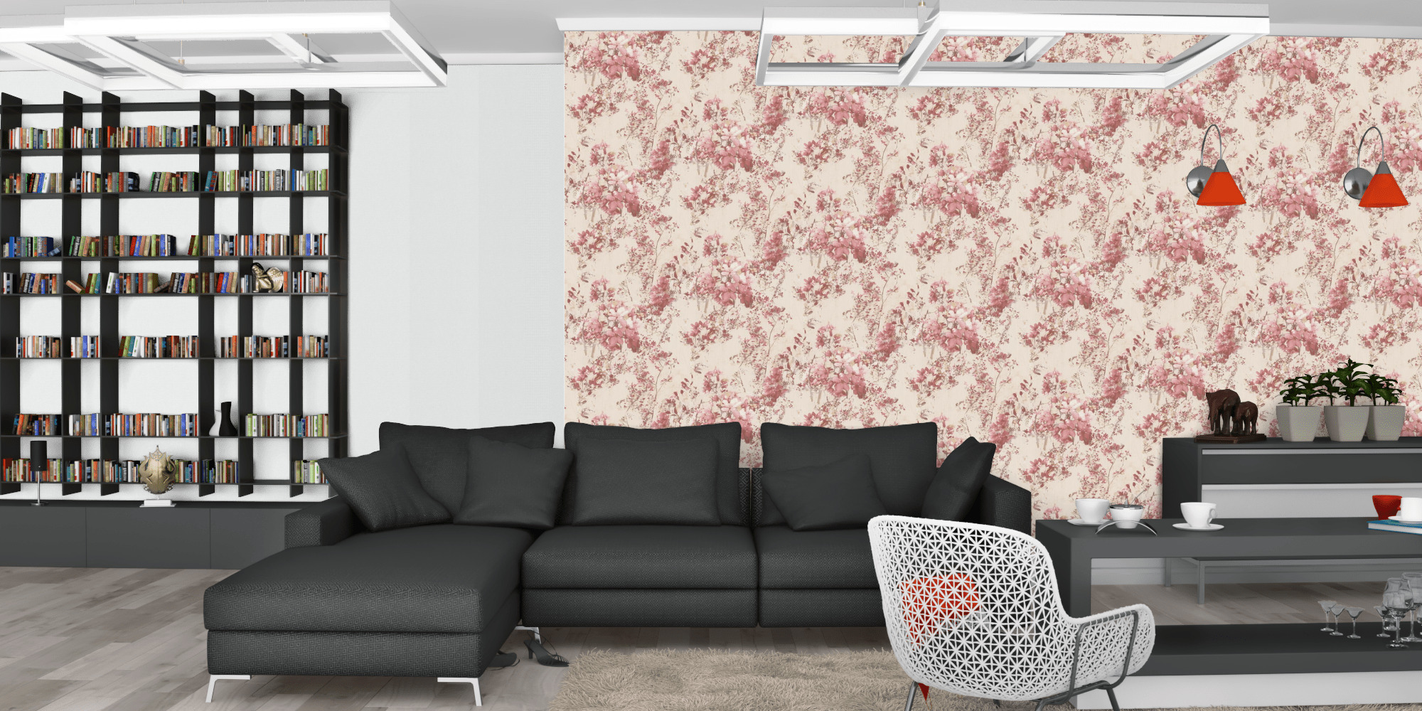 Гостиная темная модерн