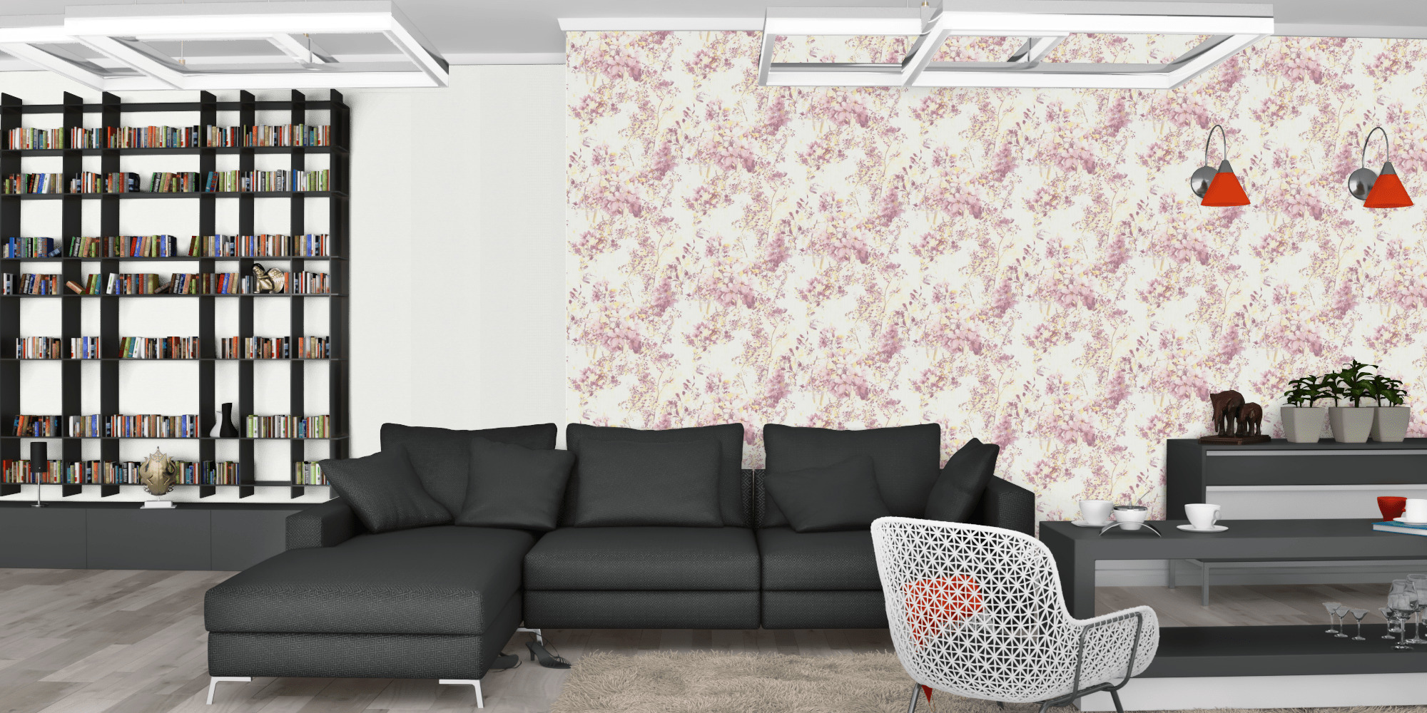 Гостиная темная модерн