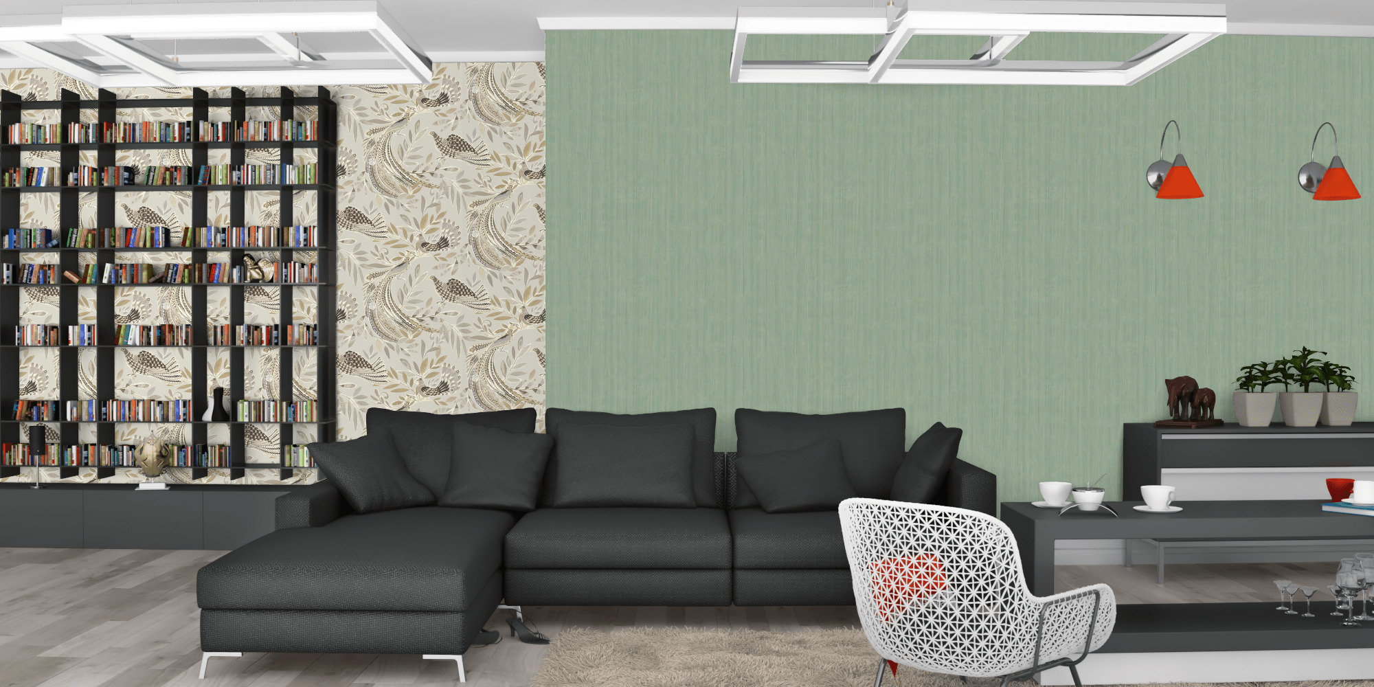 Вітальня темна модерн