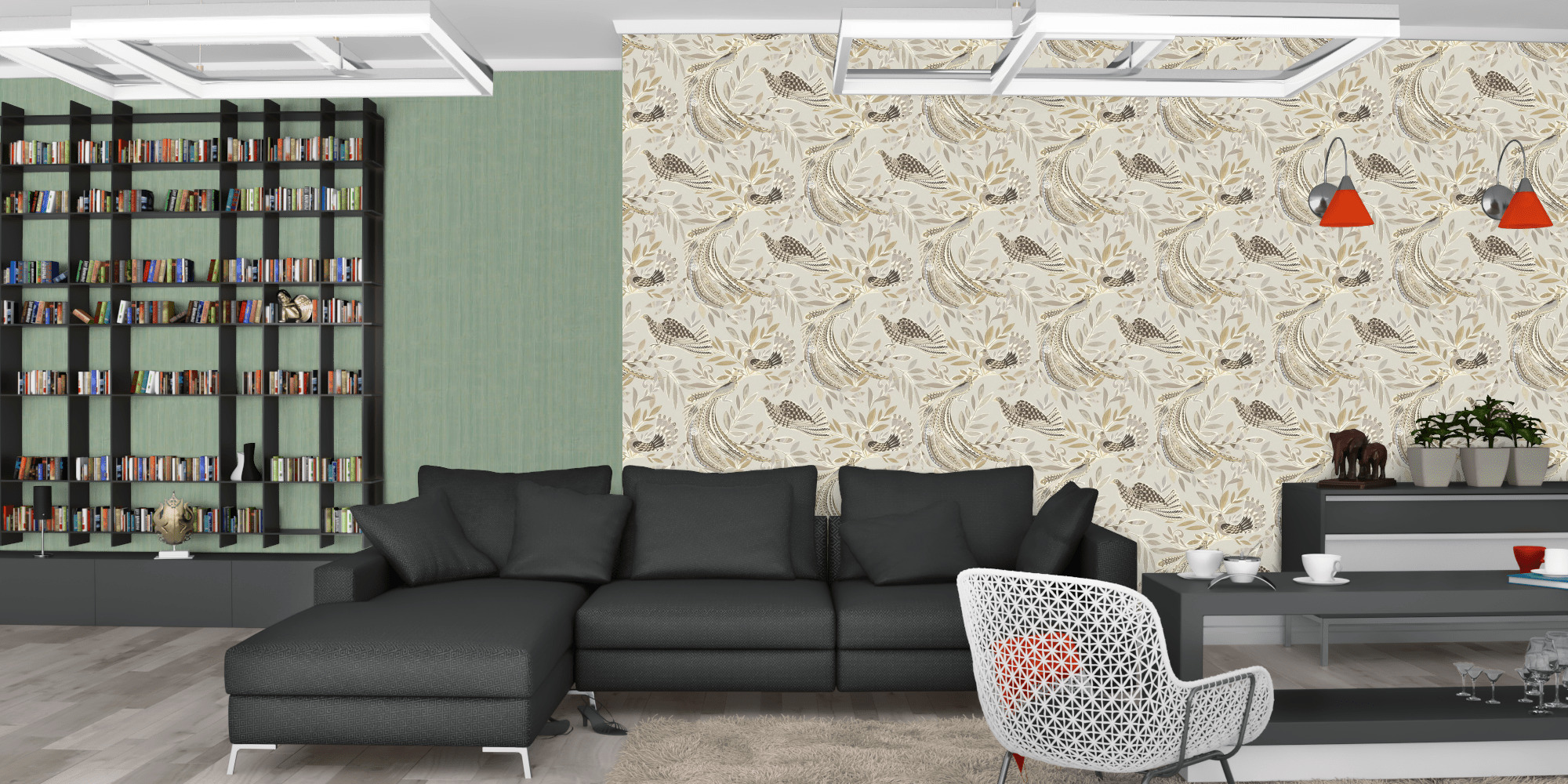 Вітальня темна модерн