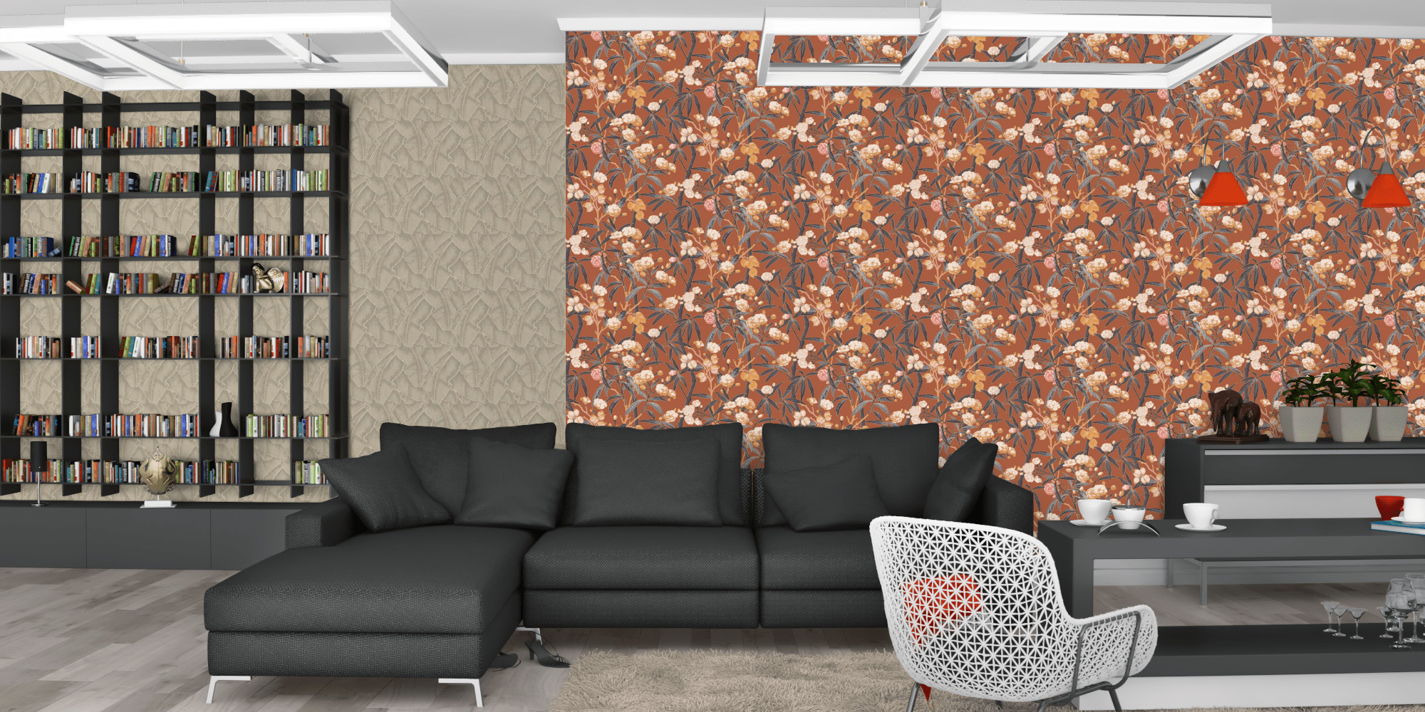 Вітальня темна модерн