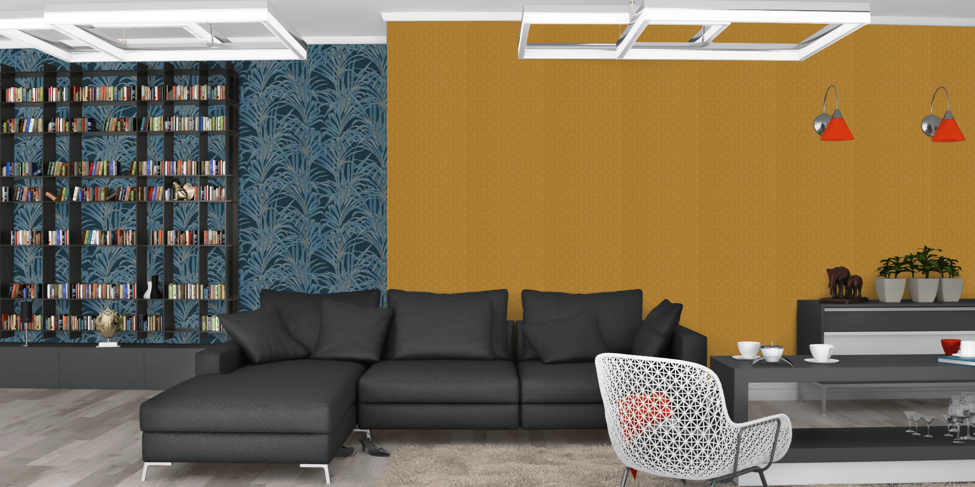 Вітальня темна модерн