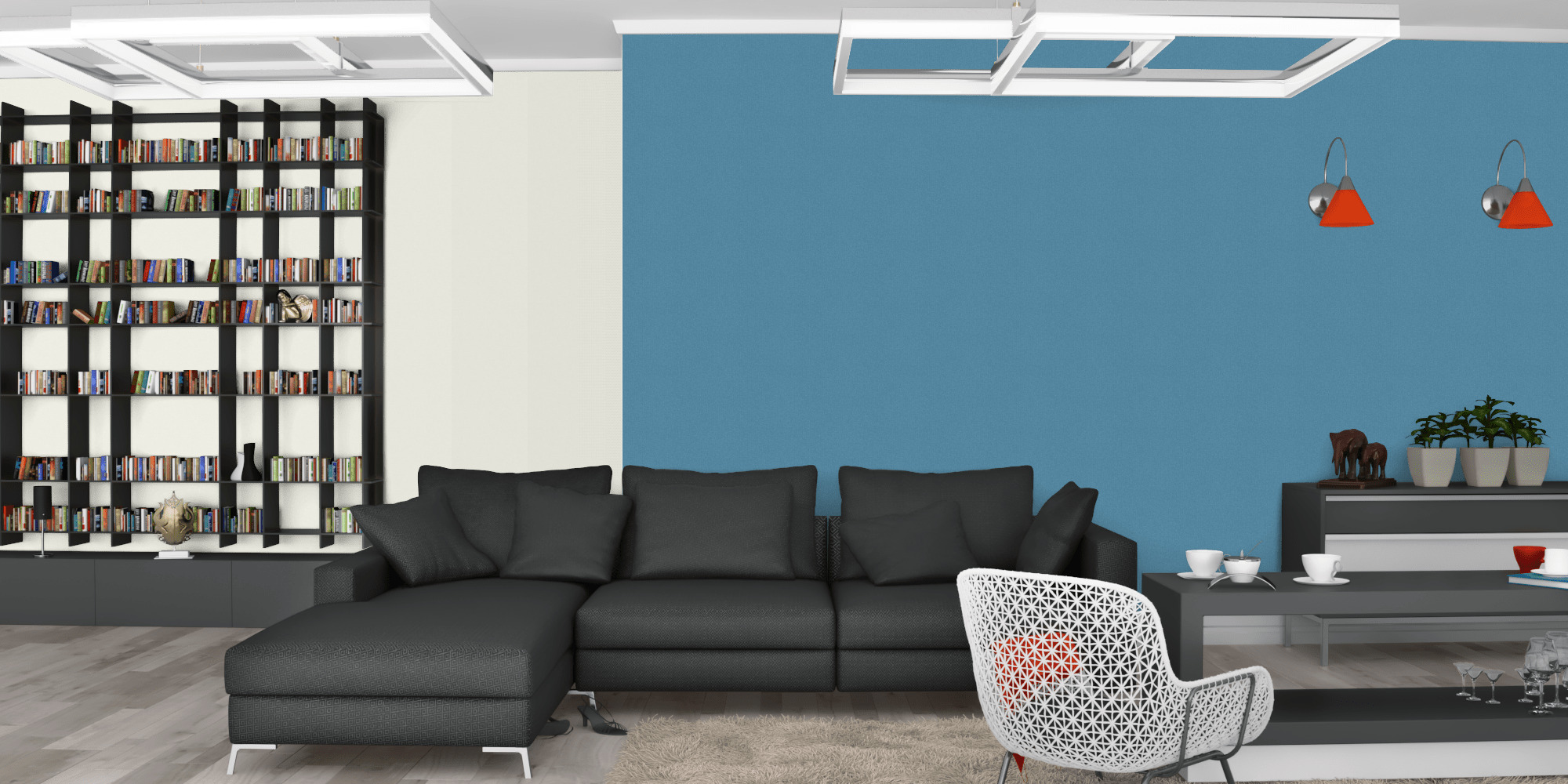 Гостиная темная модерн