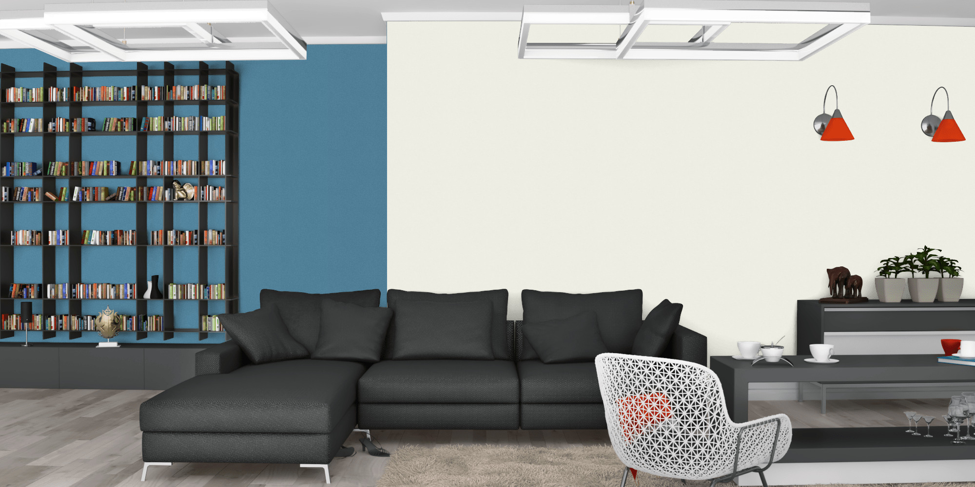 Гостиная темная модерн