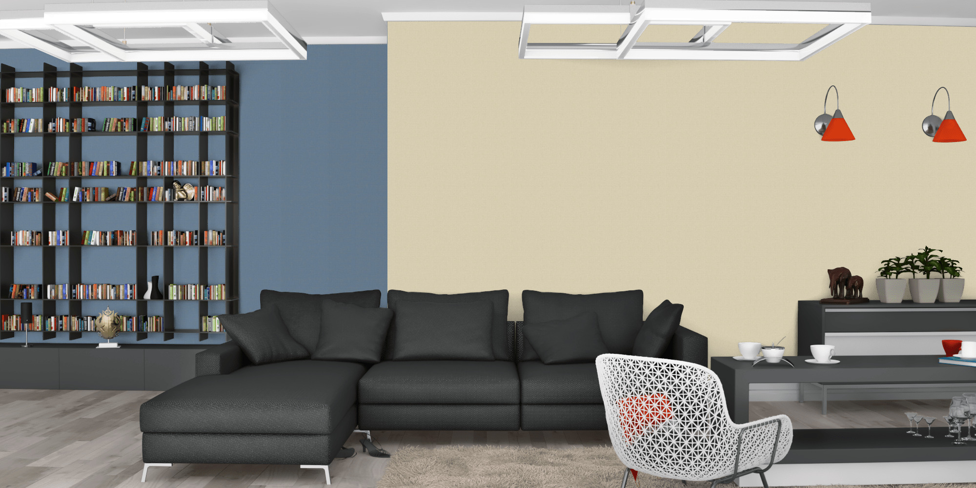 Гостиная темная модерн