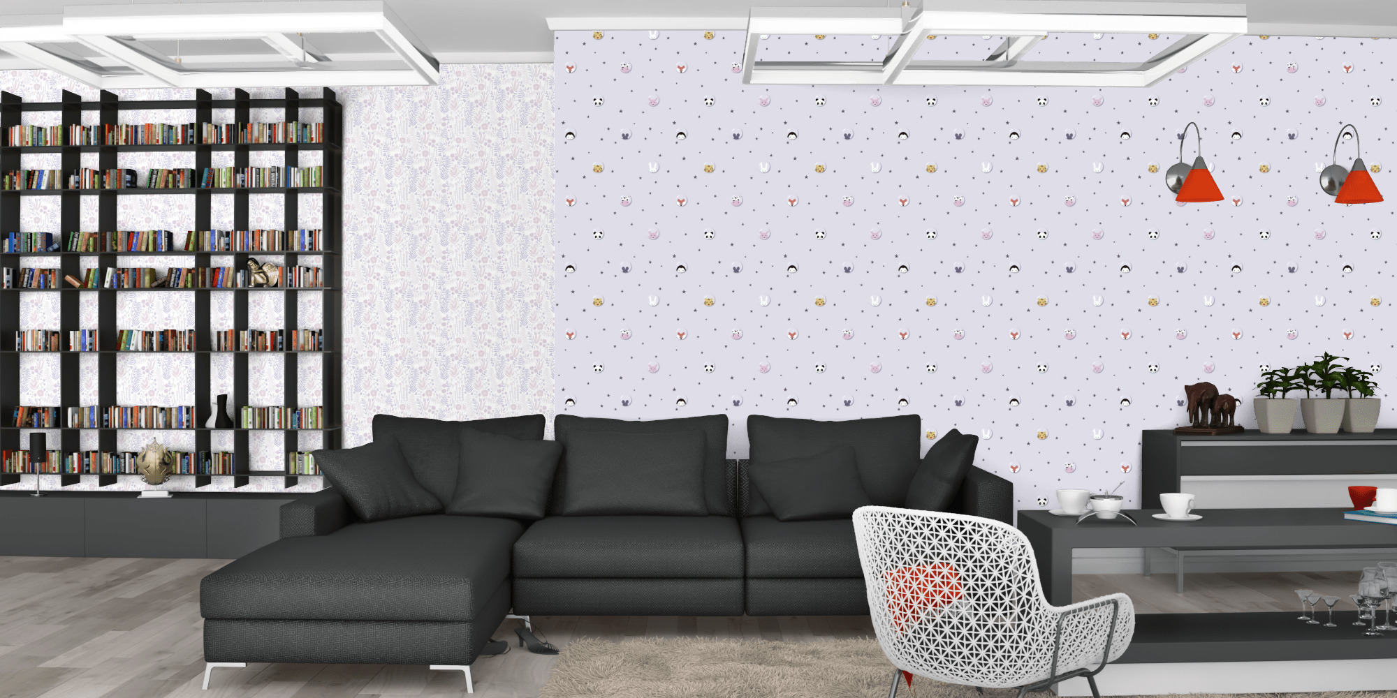 Гостиная темная модерн