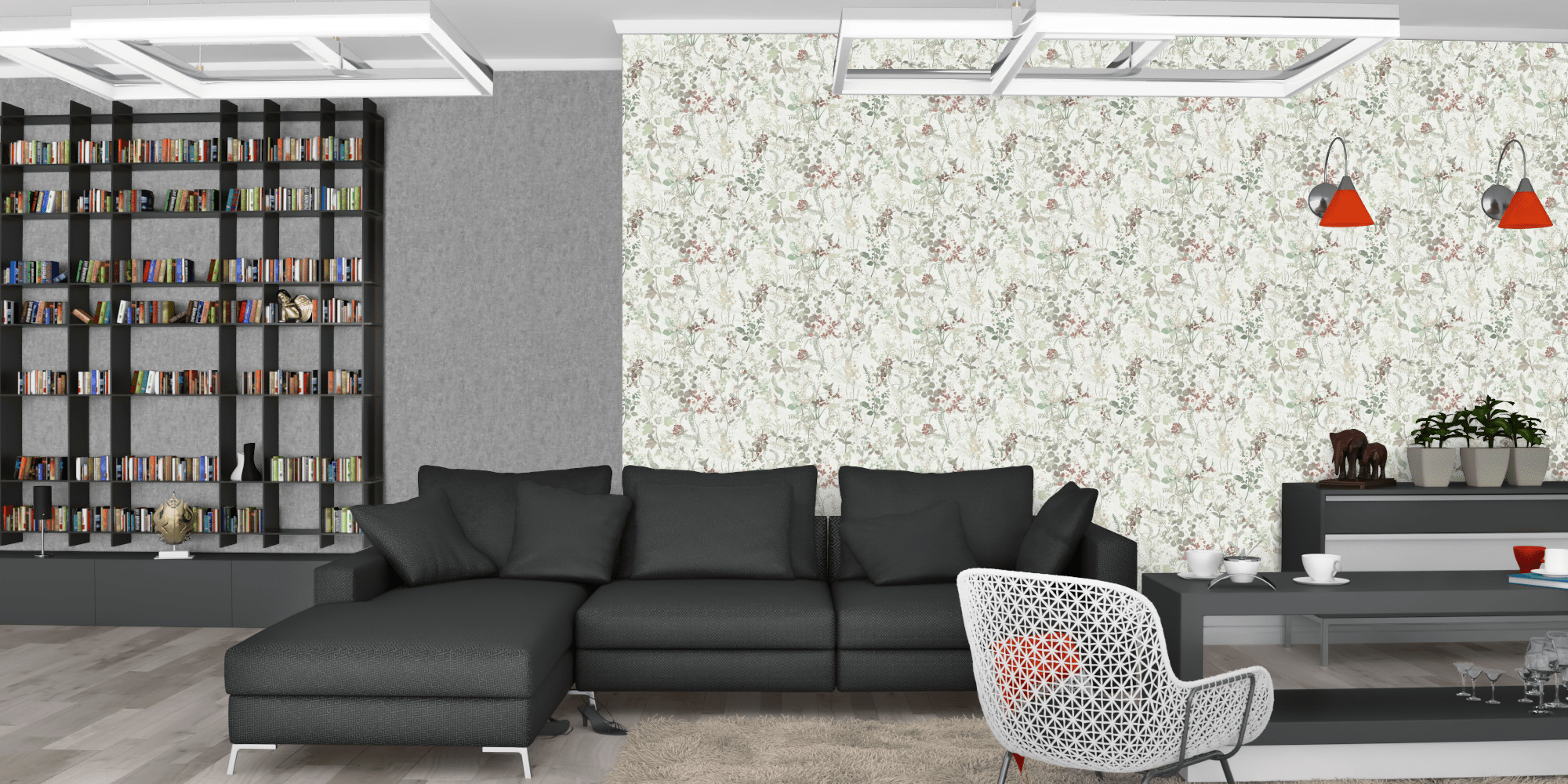 Гостиная темная модерн