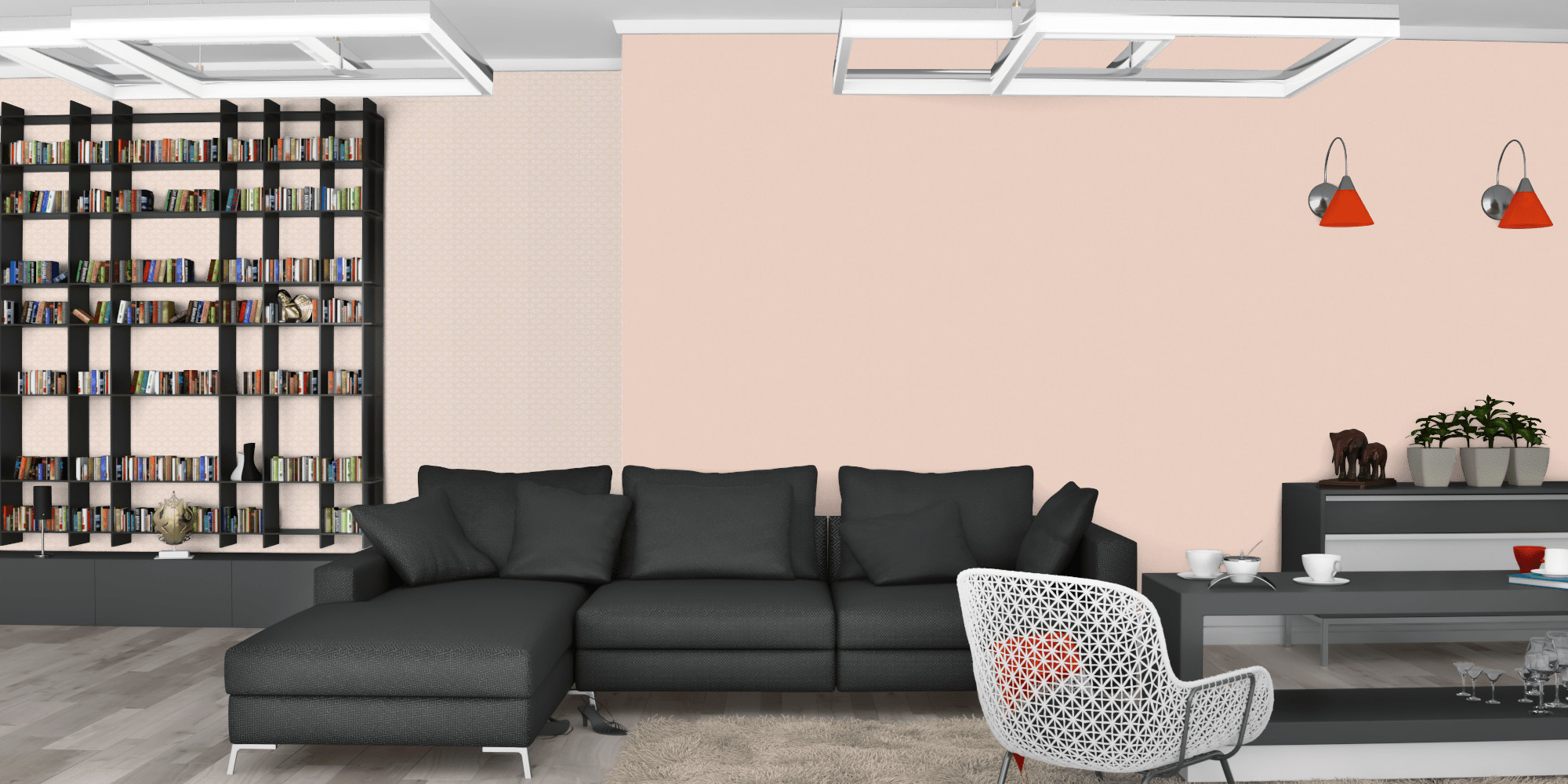 Гостиная темная модерн