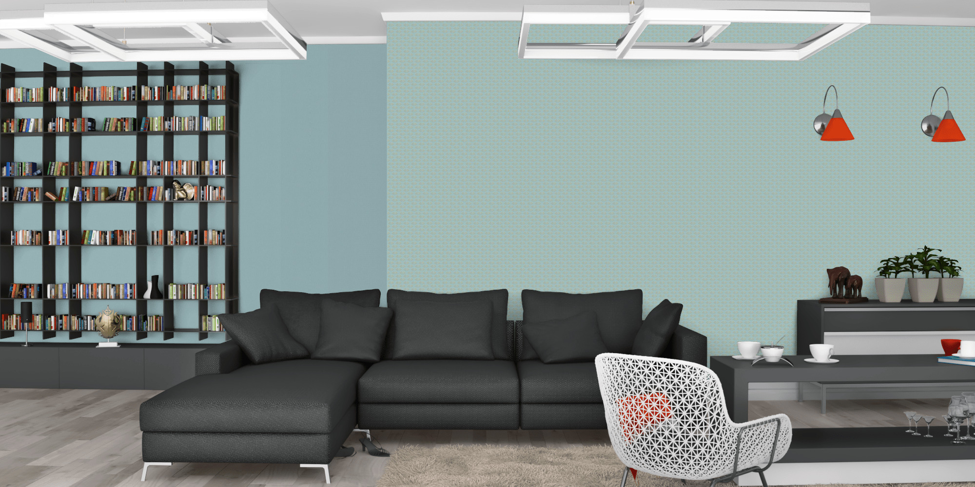 Гостиная темная модерн