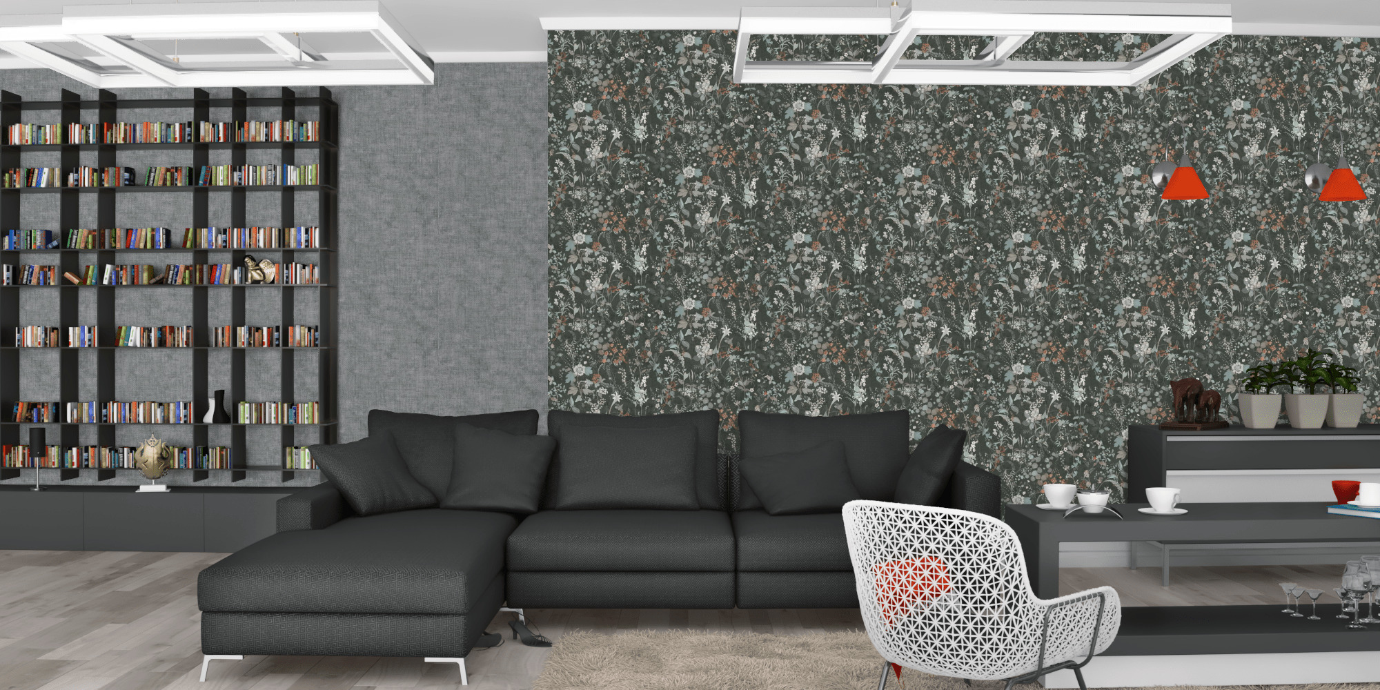 Вітальня темна модерн