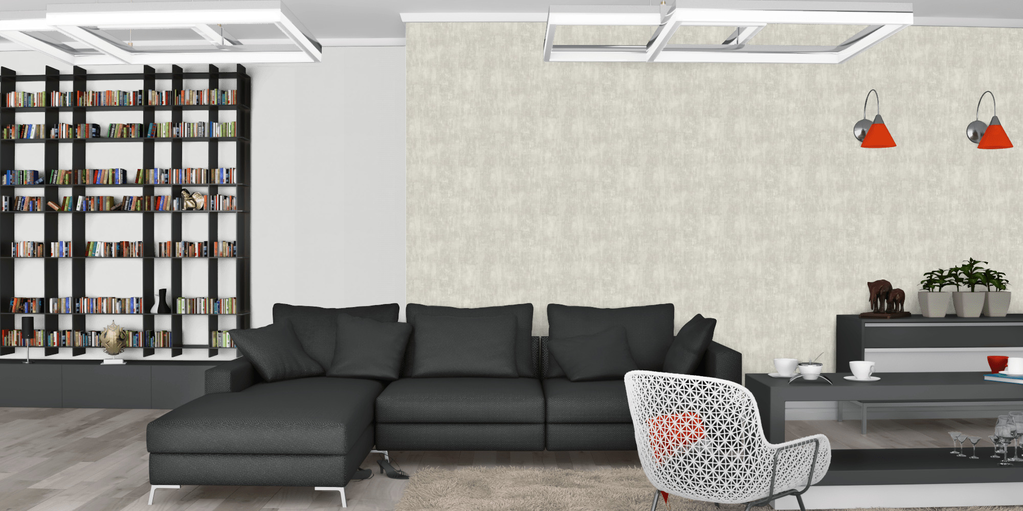 Гостиная темная модерн