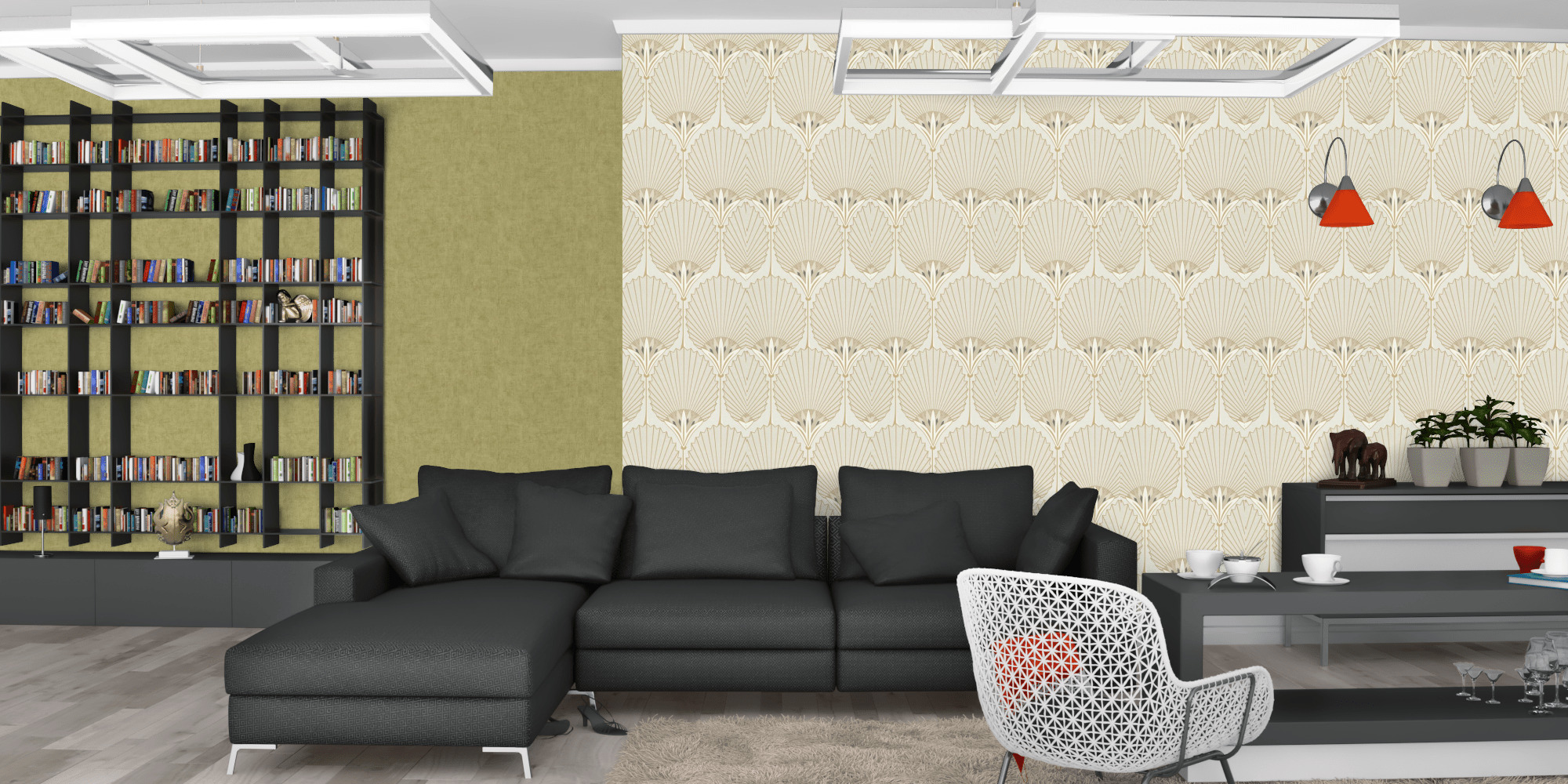 Вітальня темна модерн