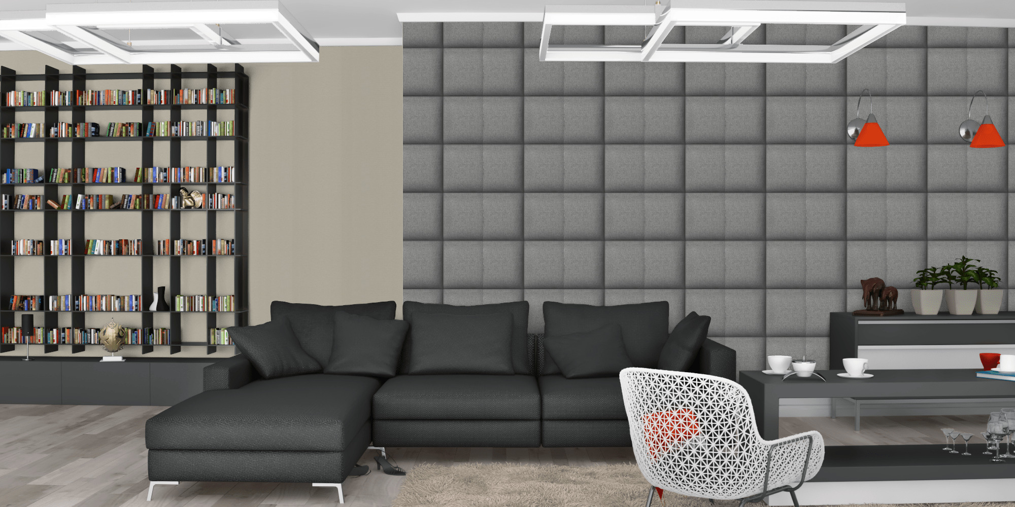 Гостиная темная модерн