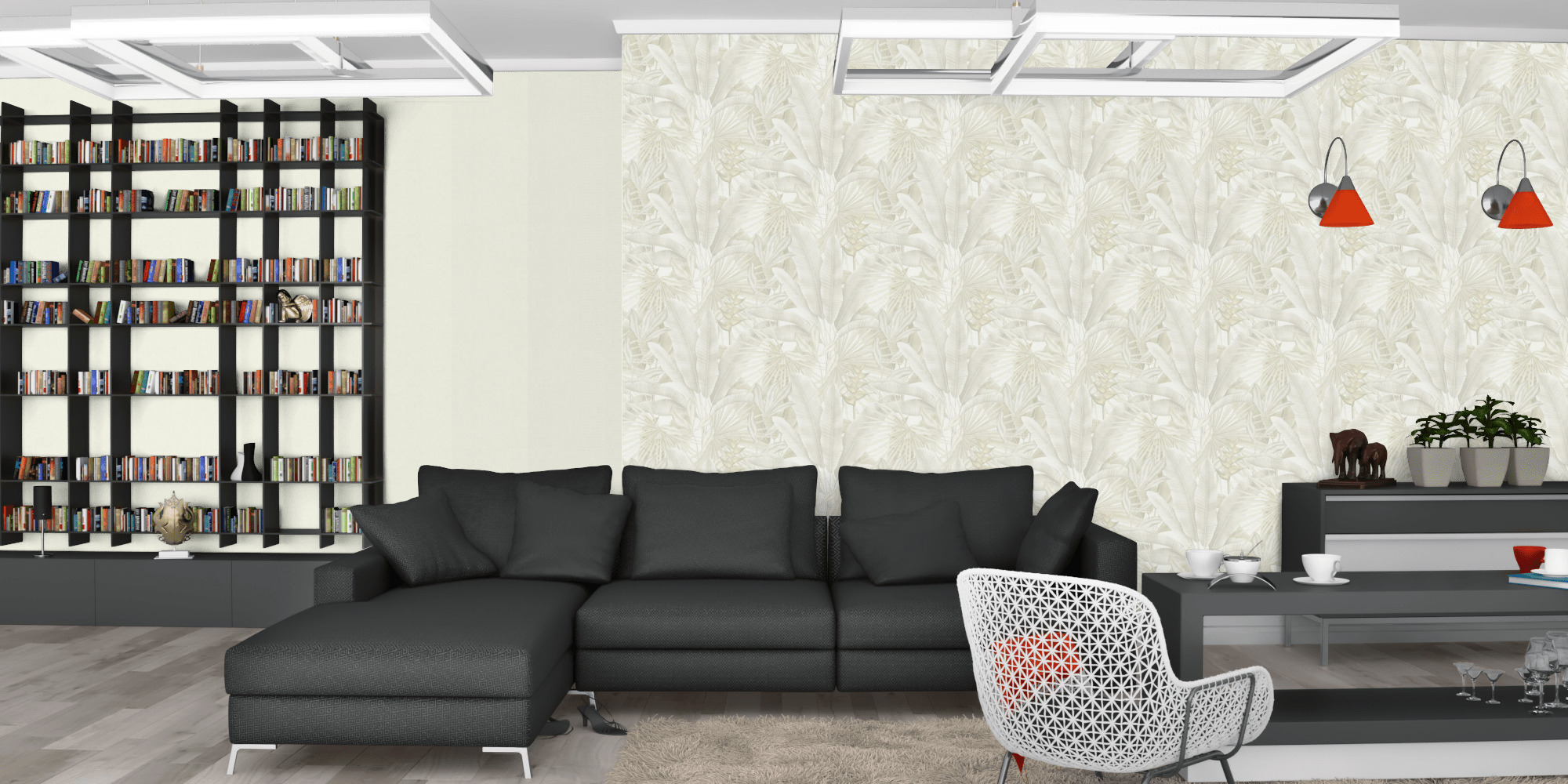 Гостиная темная модерн